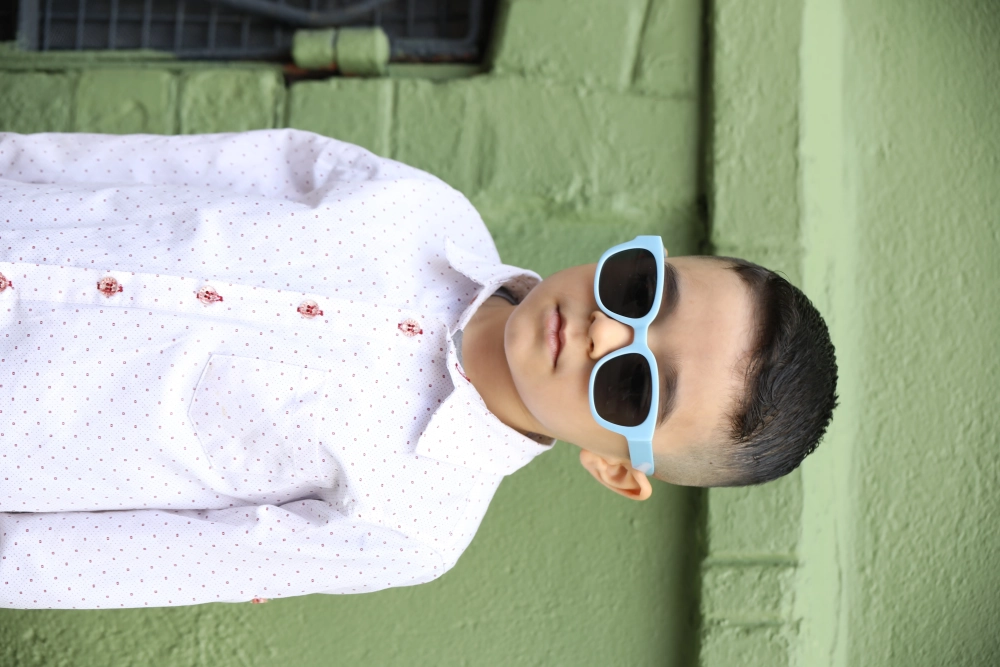 Çocuk Bebe Mavisi Kare UV400 Güneş Gözlüğü