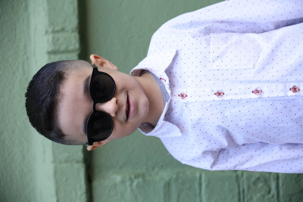 Çocuk Siyah yuvarlak UV400 Güneş Gözlüğü