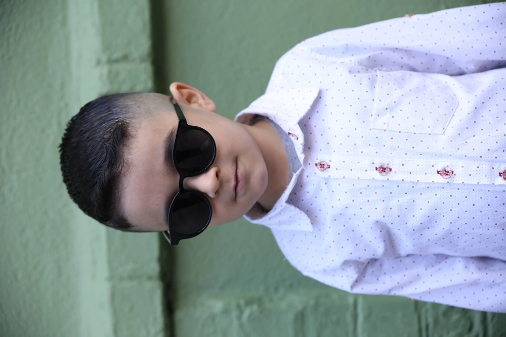 Çocuk Siyah yuvarlak UV400 Güneş Gözlüğü