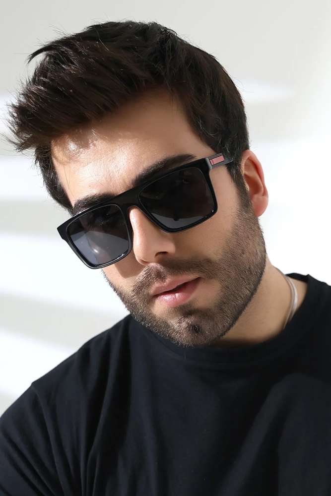 Erkek Kare Aksesuarlı Polarize Güneş Gözlüğü 23061 C2 P