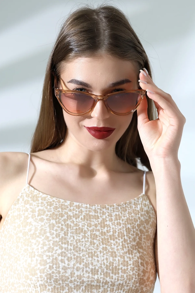 Kadın Cat Eyes Bal Rengi Güneş Gözlüğü 23028 c4