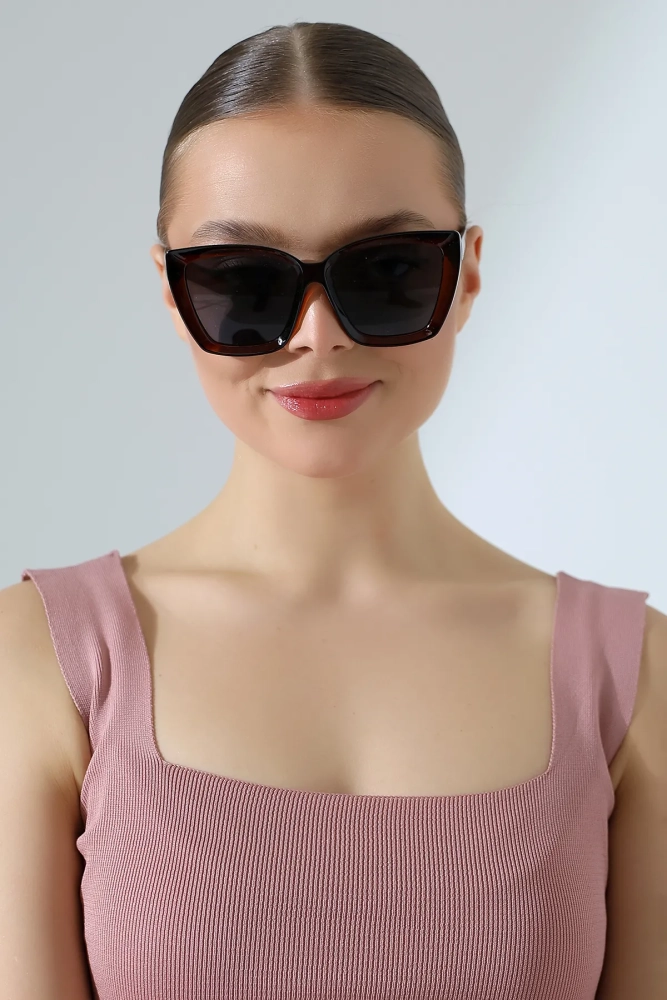 Kadın Cat Eyes Kahverengi Güneş Gözlüğü 23026 c3