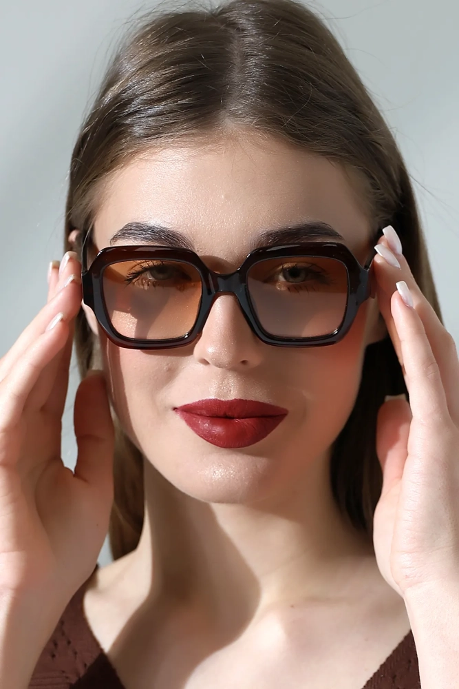 Kadın Kare Kahverengi Güneş Gözlüğü Garson Boy 23047 c3